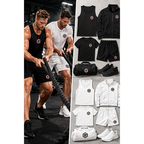 Men’s Black & White Gymwear Set Collection