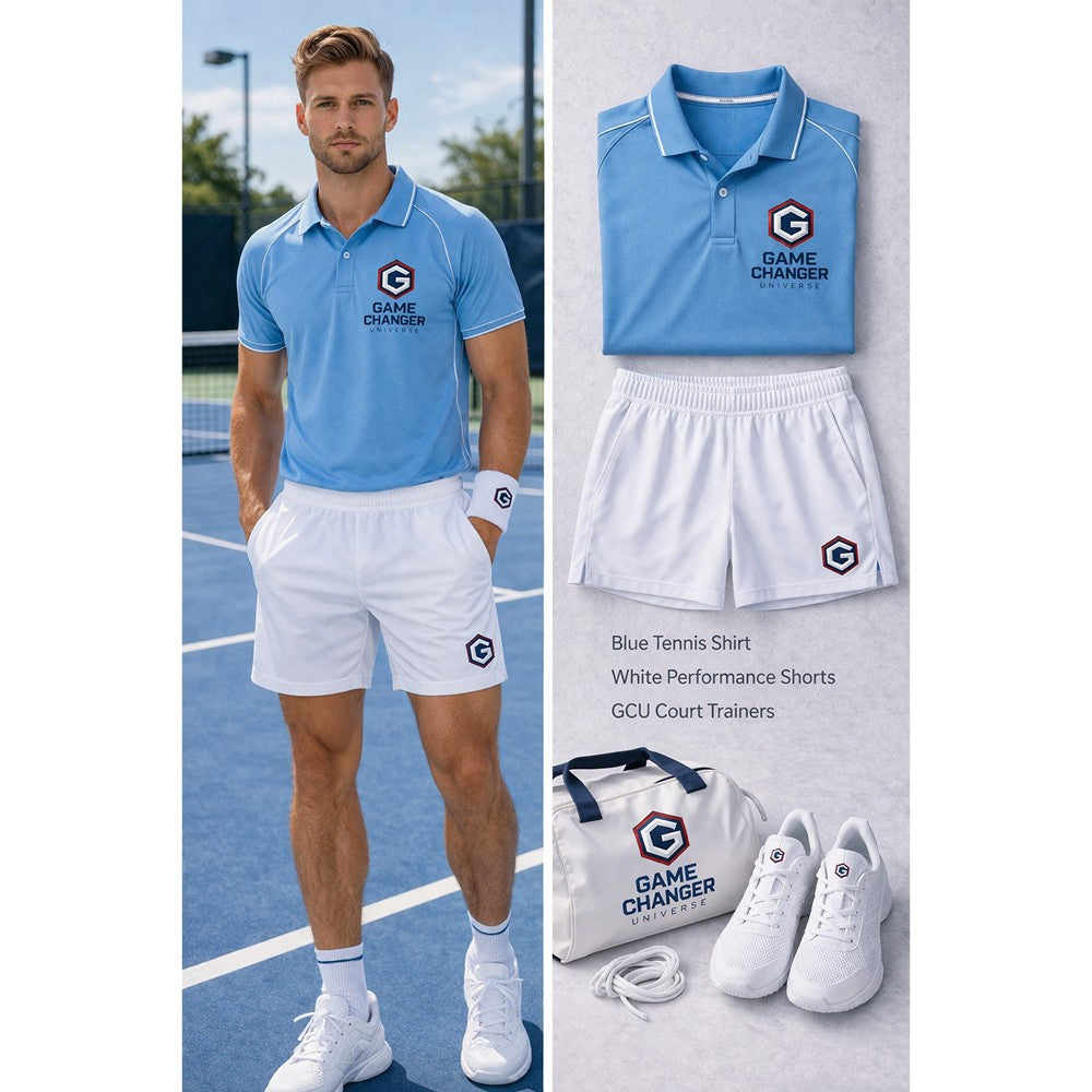 Game Changer Universe Men’s Blue Tennis Shirt & Shorts Set
